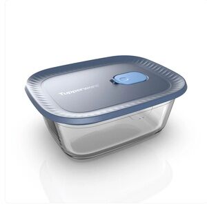 Tupperware Blue Lid with Clear Base